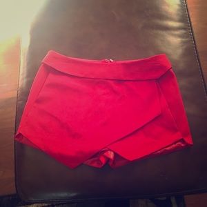Forever 21 red pleated shorts